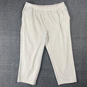 Lands End Pants Womens 1X Stretch Elastic Waist Comfort Work Office Flowy Soft